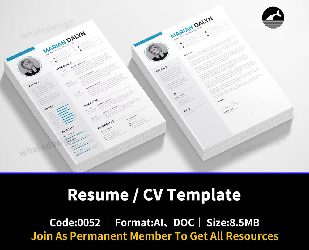 52Resume / CV Template - whaledesign