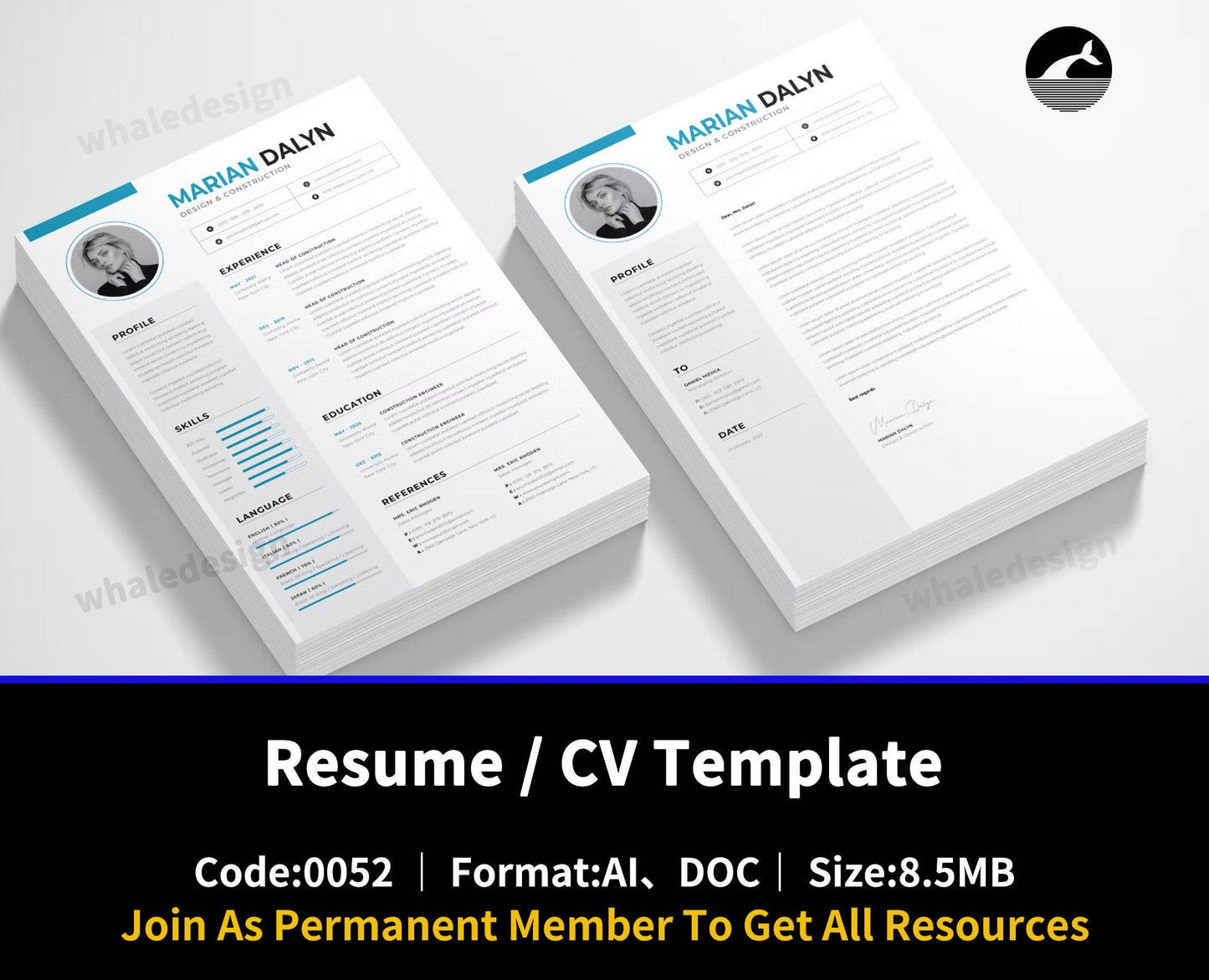 52Resume / CV Template - whaledesign