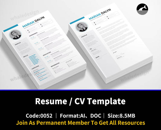 52Resume / CV Template - whaledesign