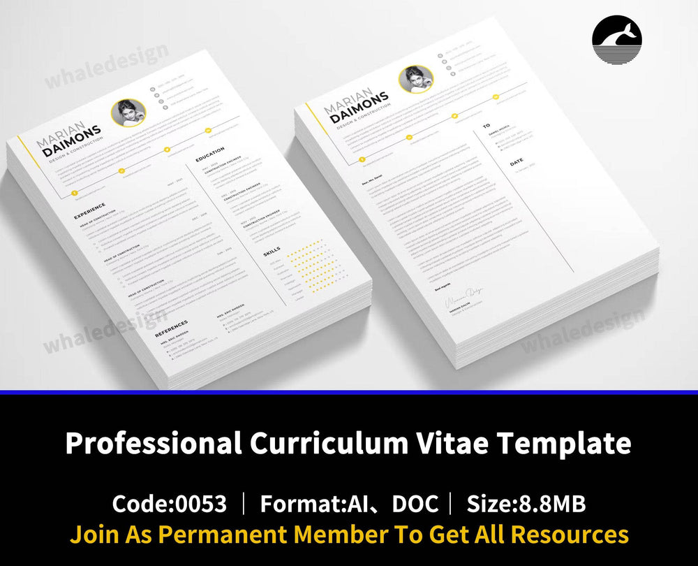 53Professional Curriculum Vitae Template - whaledesign