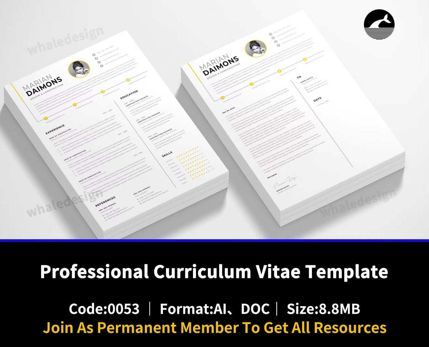 53Professional Curriculum Vitae Template - whaledesign
