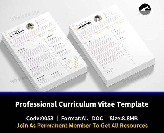 53Professional Curriculum Vitae Template - whaledesign