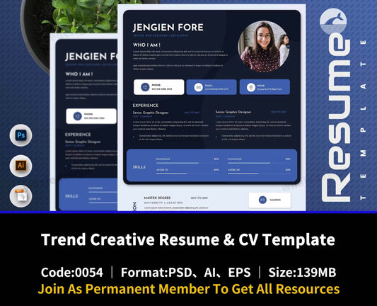 54Trend Creative Resume & CV Template - whaledesign
