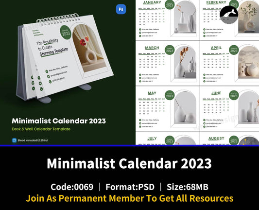 69Minimalist Calendar 2023 - whaledesign