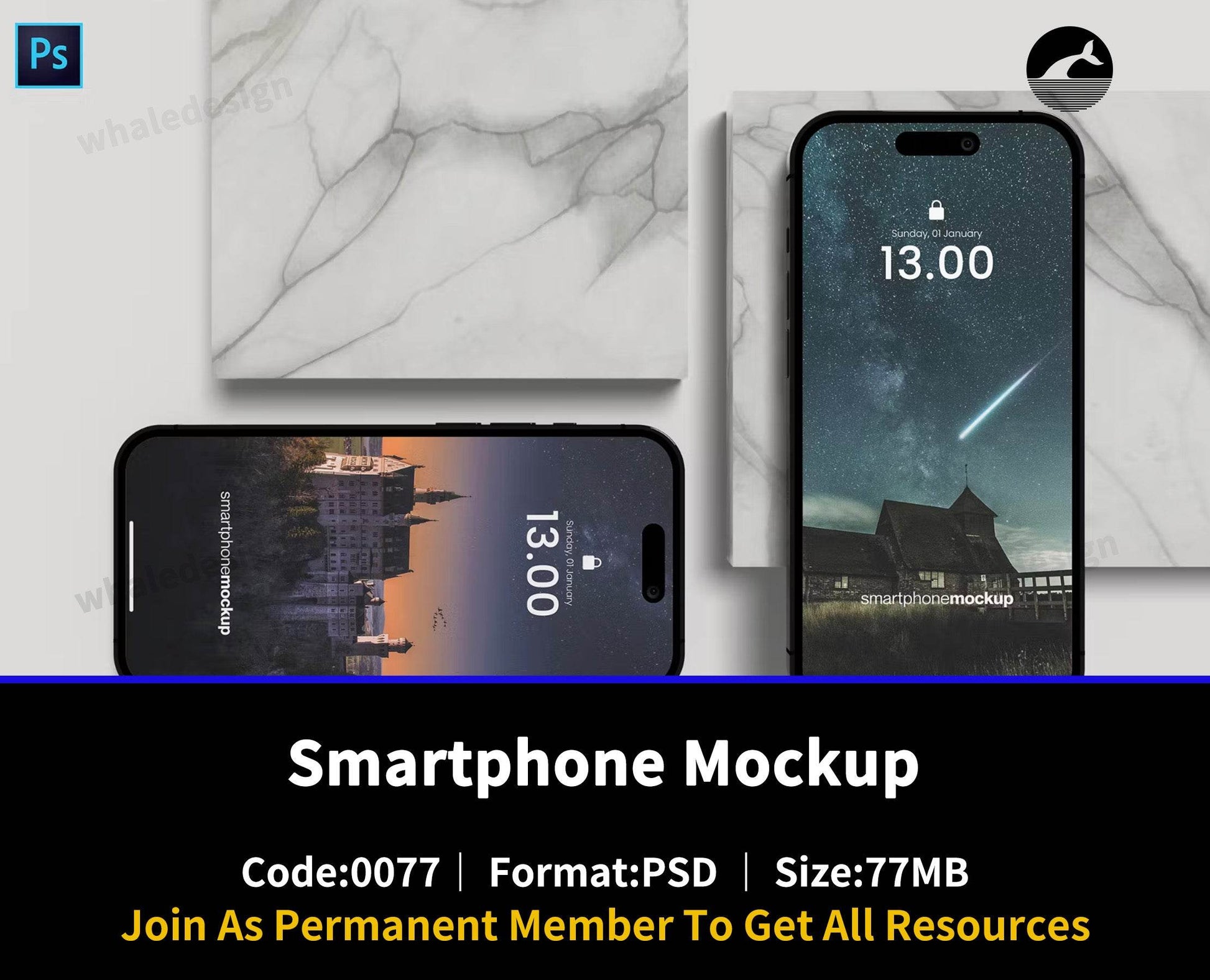 77Smartphone Mockup - whaledesign