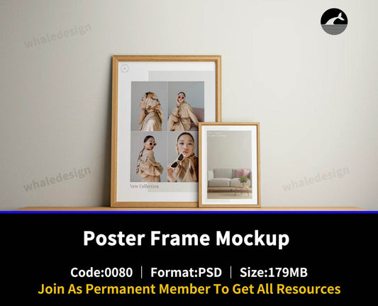 80Poster Frame Mockup V.2 - whaledesign