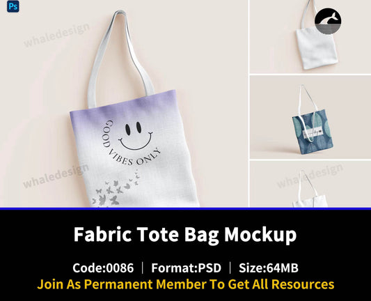 86Fabric Tote Bag Mockup - whaledesign