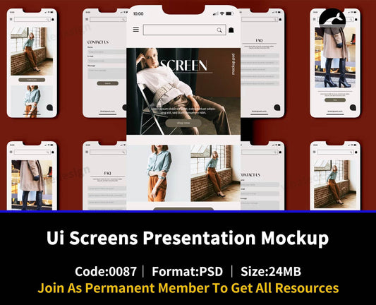 87Ui Screens Presentation Mockup - whaledesign