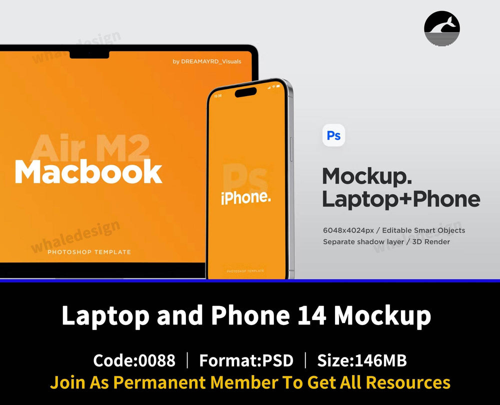 88Laptop and Phone 14 Mockup 02 - whaledesign