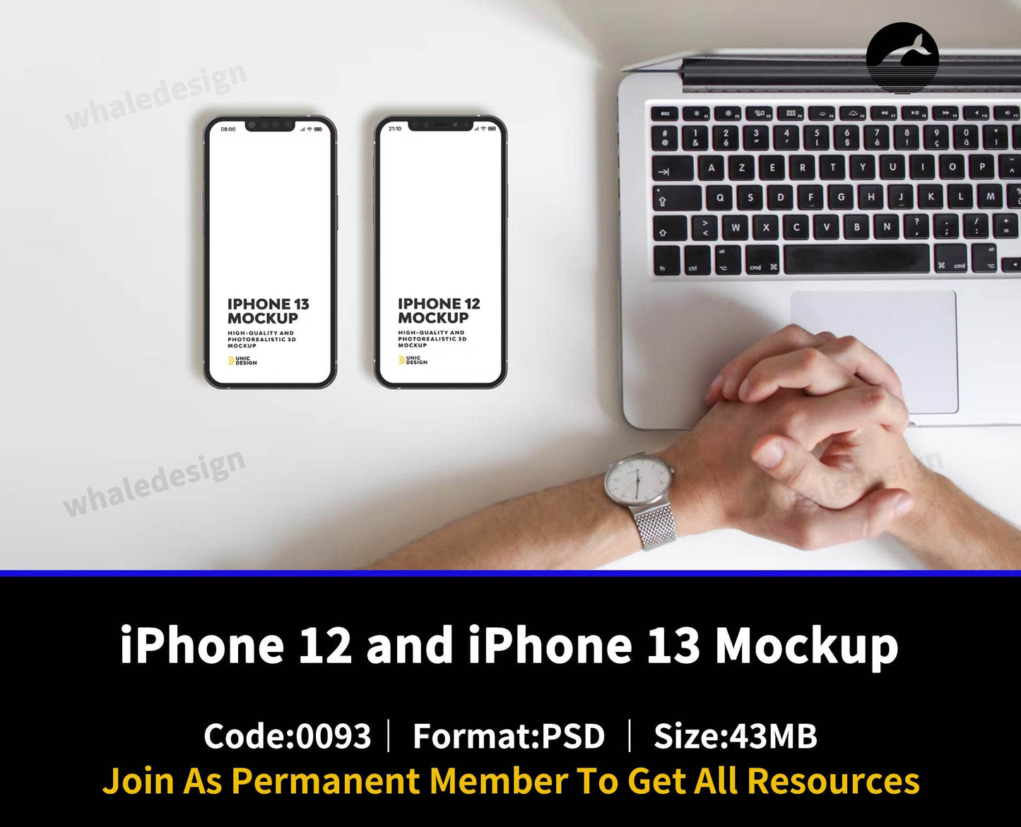 93iPhone 12 and iPhone 13 Mockup - whaledesign