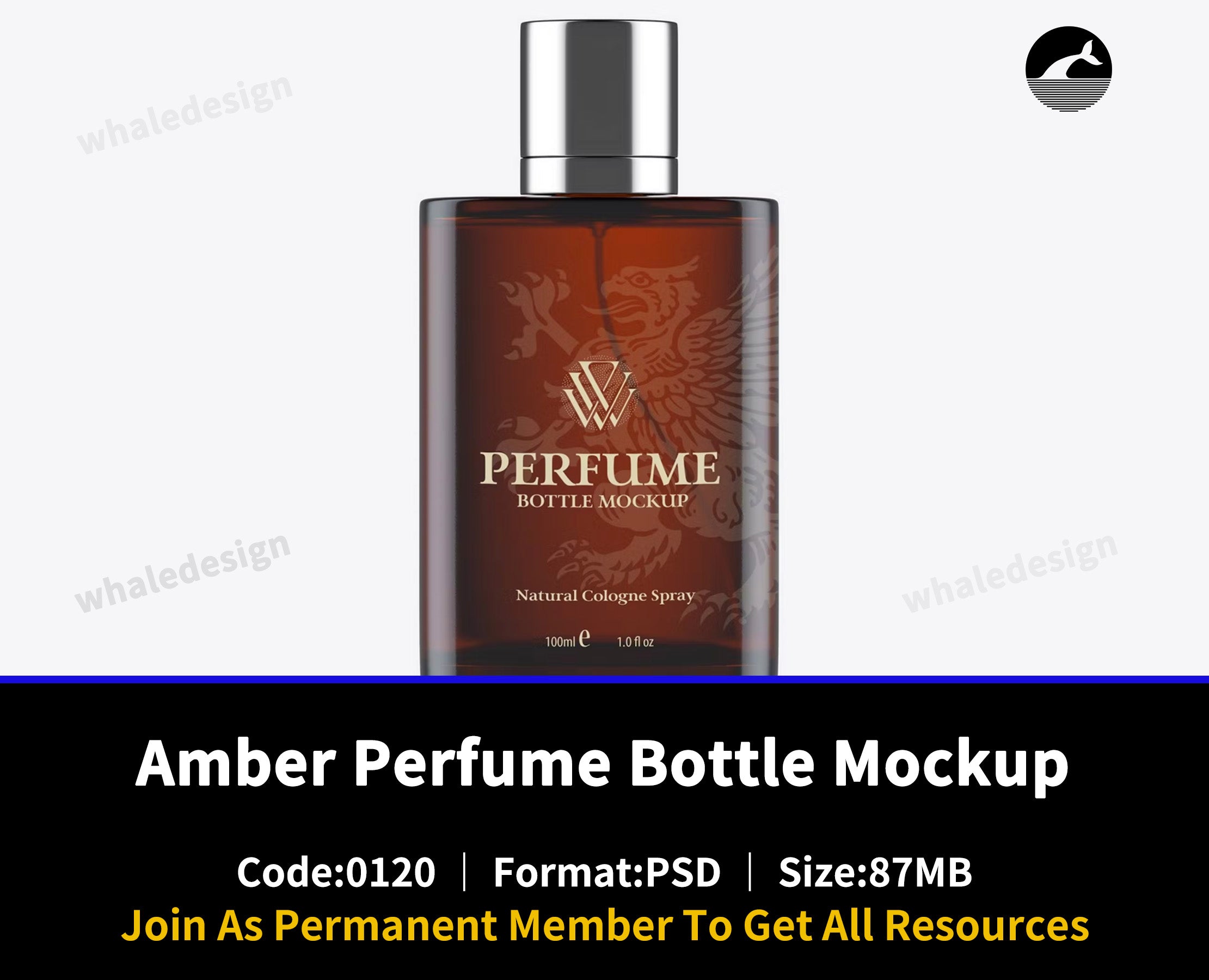 120Amber Perfume Bottle Mockup - whaledesign