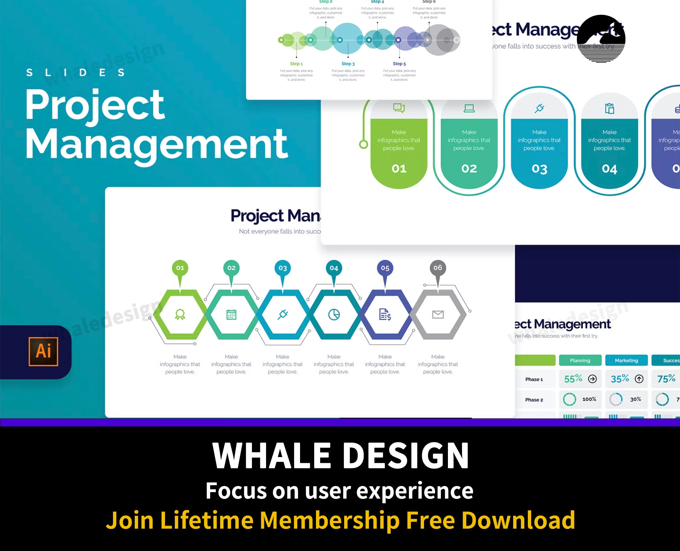 282Project Management Illustrator Infographics - whaledesign