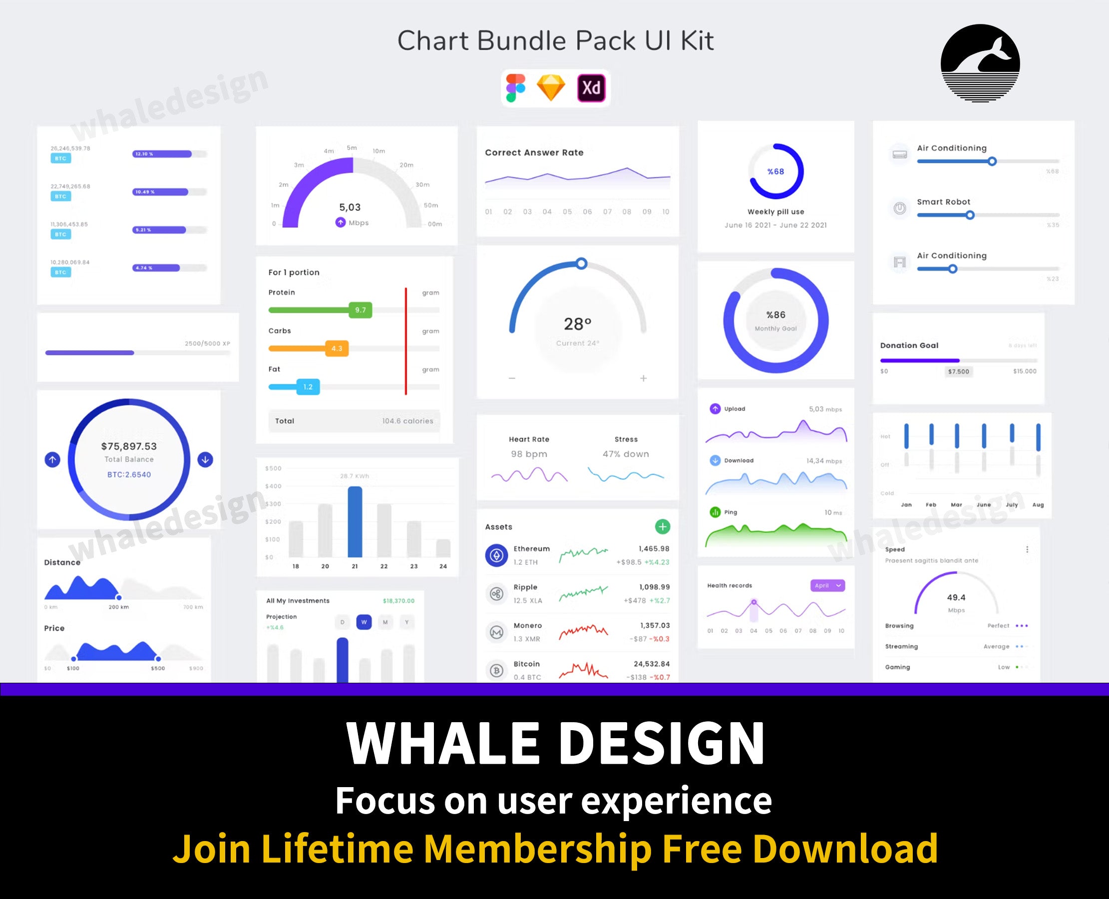 308Chart Bundle Pack UI Kit - whaledesign