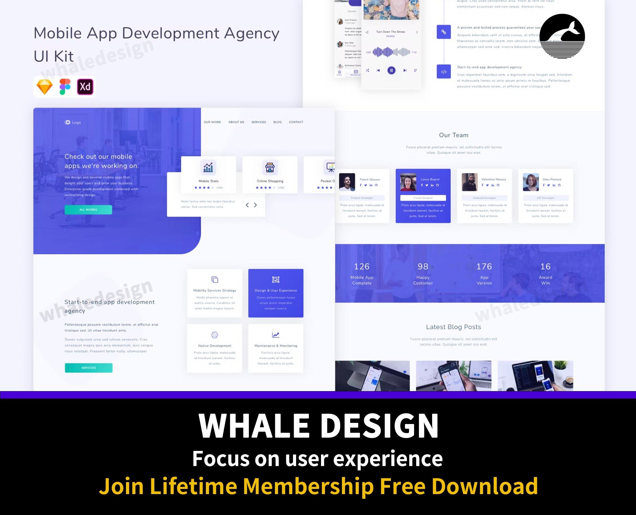 313Mobile App Development Agency UI Kit - whaledesign