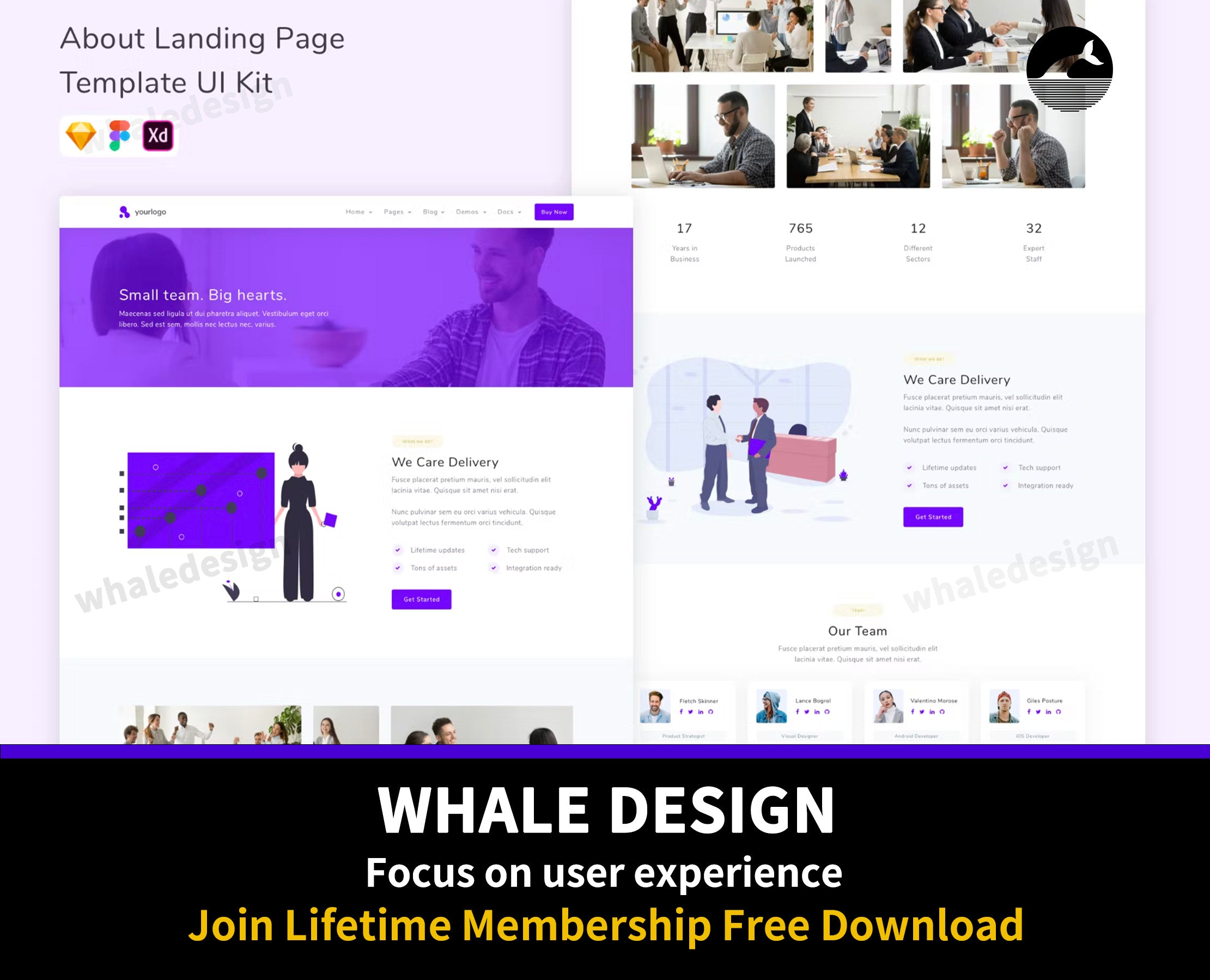 314About Landing Page Template UI Kit - whaledesign