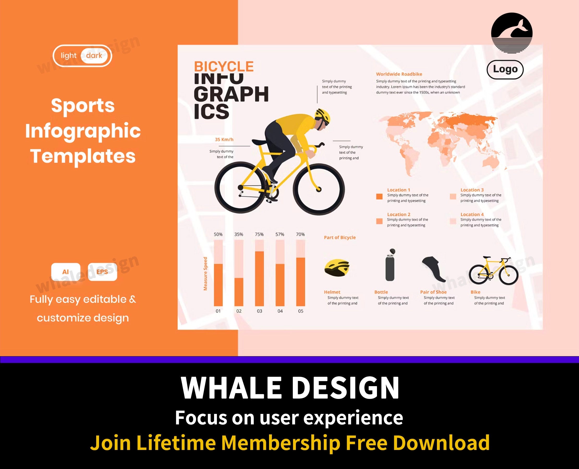 317Sport Infographic Template for Road Bike - whaledesign