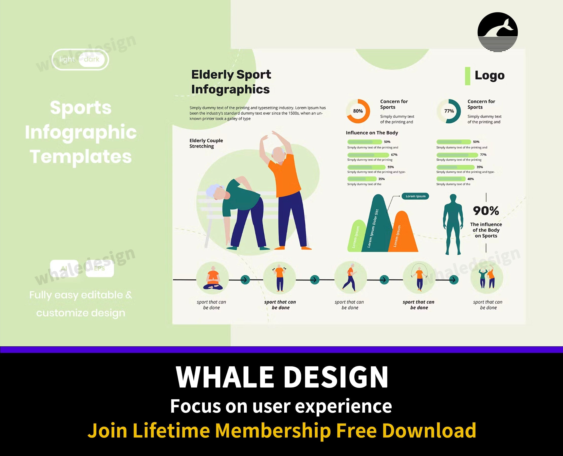 323Sport Infographic Template for Elderly People - whaledesign