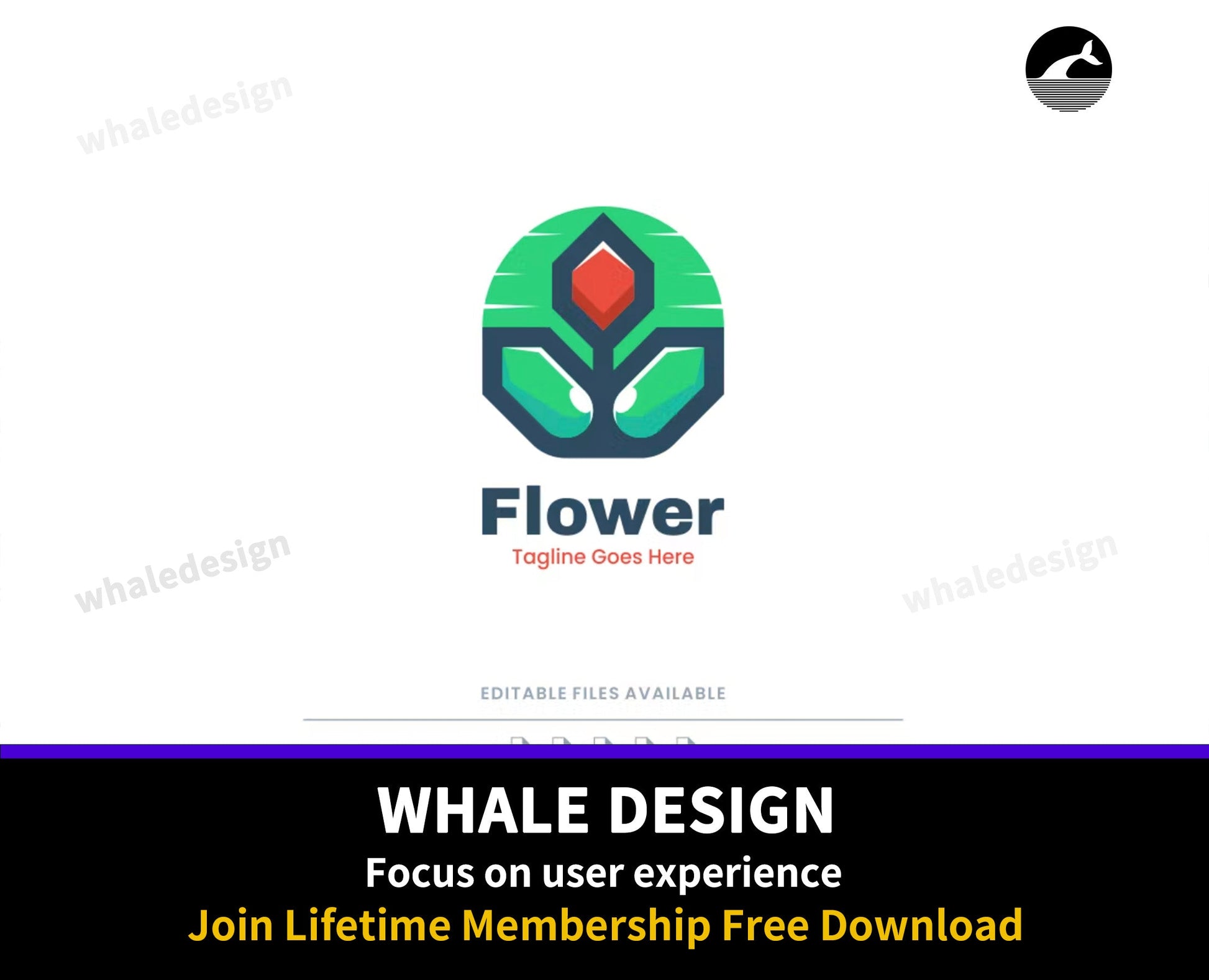 324Flower Simple Mascot Logo - whaledesign