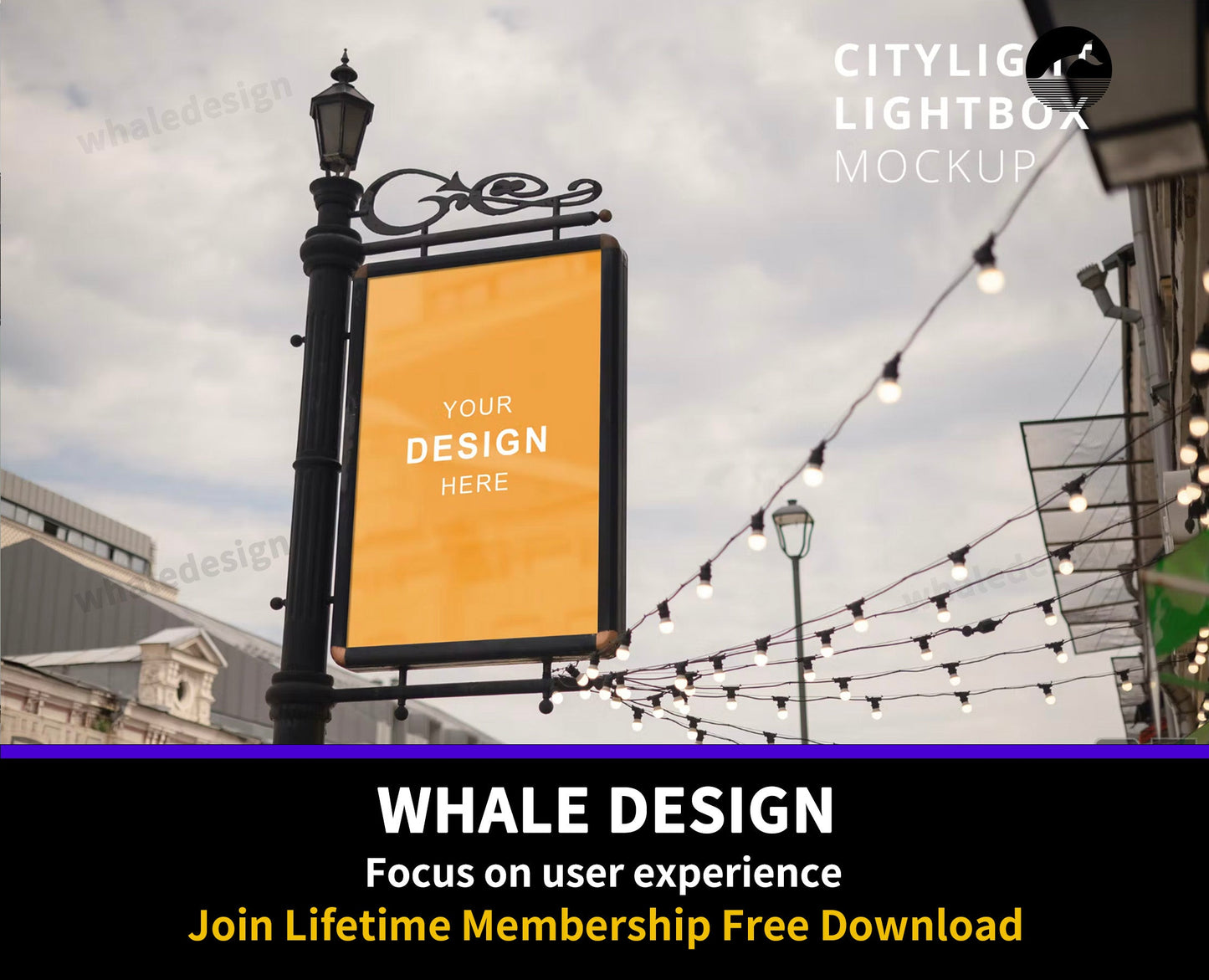 329Citylight / Lightbox Poster Retro Street Mockup - whaledesign