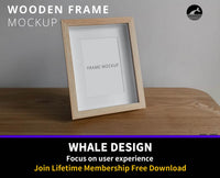 350Picture & Photo Wooden Frame Mockup - whaledesign