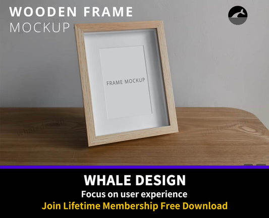 350Picture & Photo Wooden Frame Mockup - whaledesign