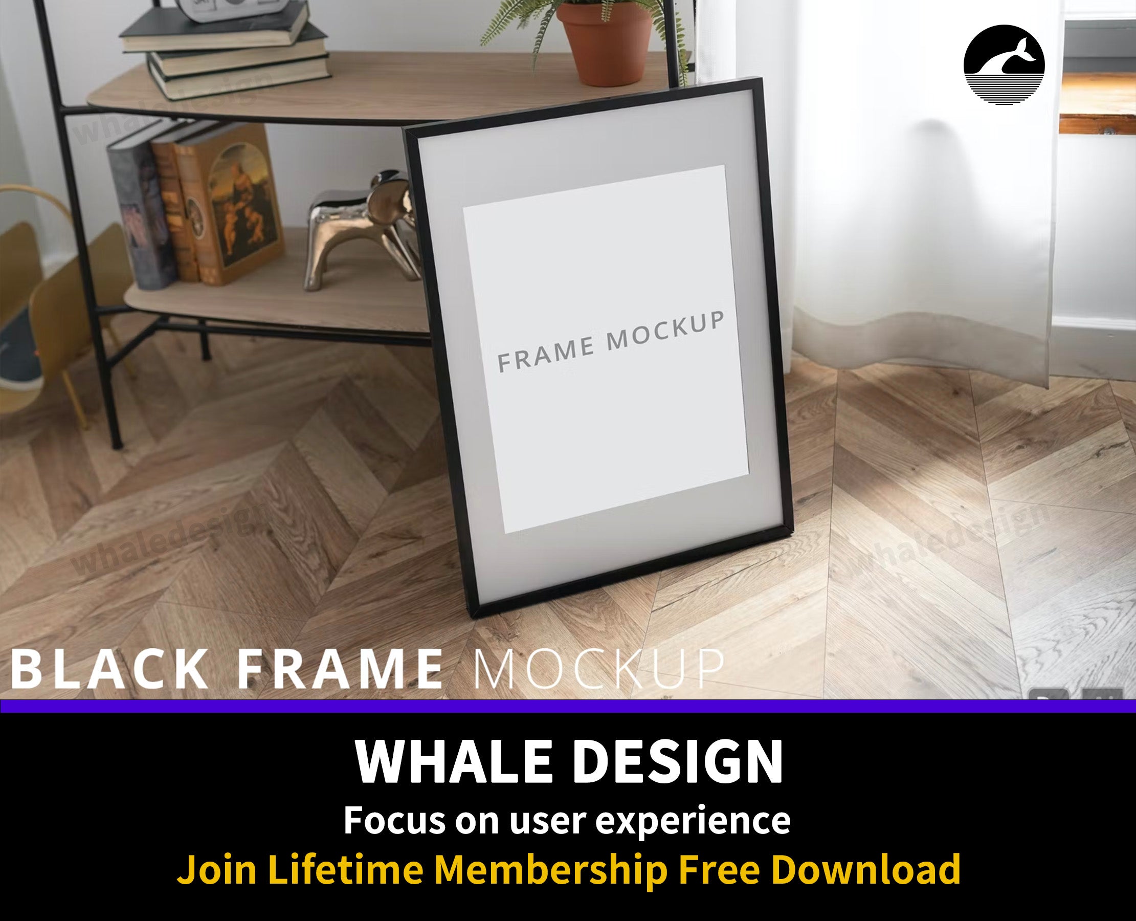 368Picture & Photo Black Frame Mockup Interior - whaledesign