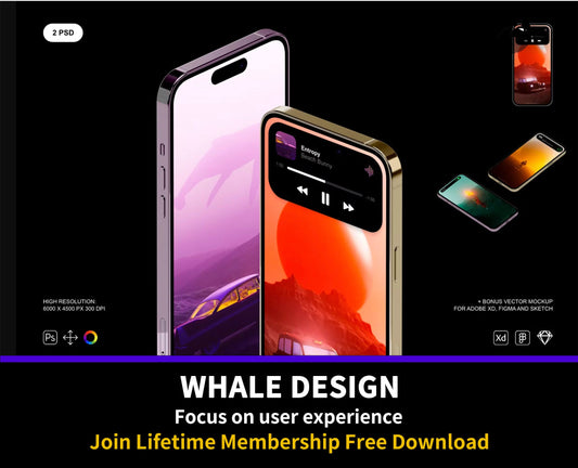 373iPhone 14 Pro Mockup Set - whaledesign