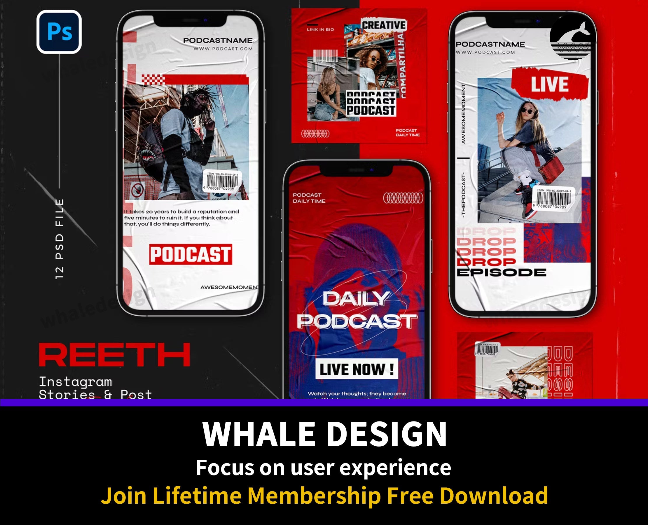 445Reeth Streetwear Instagram Template - whaledesign