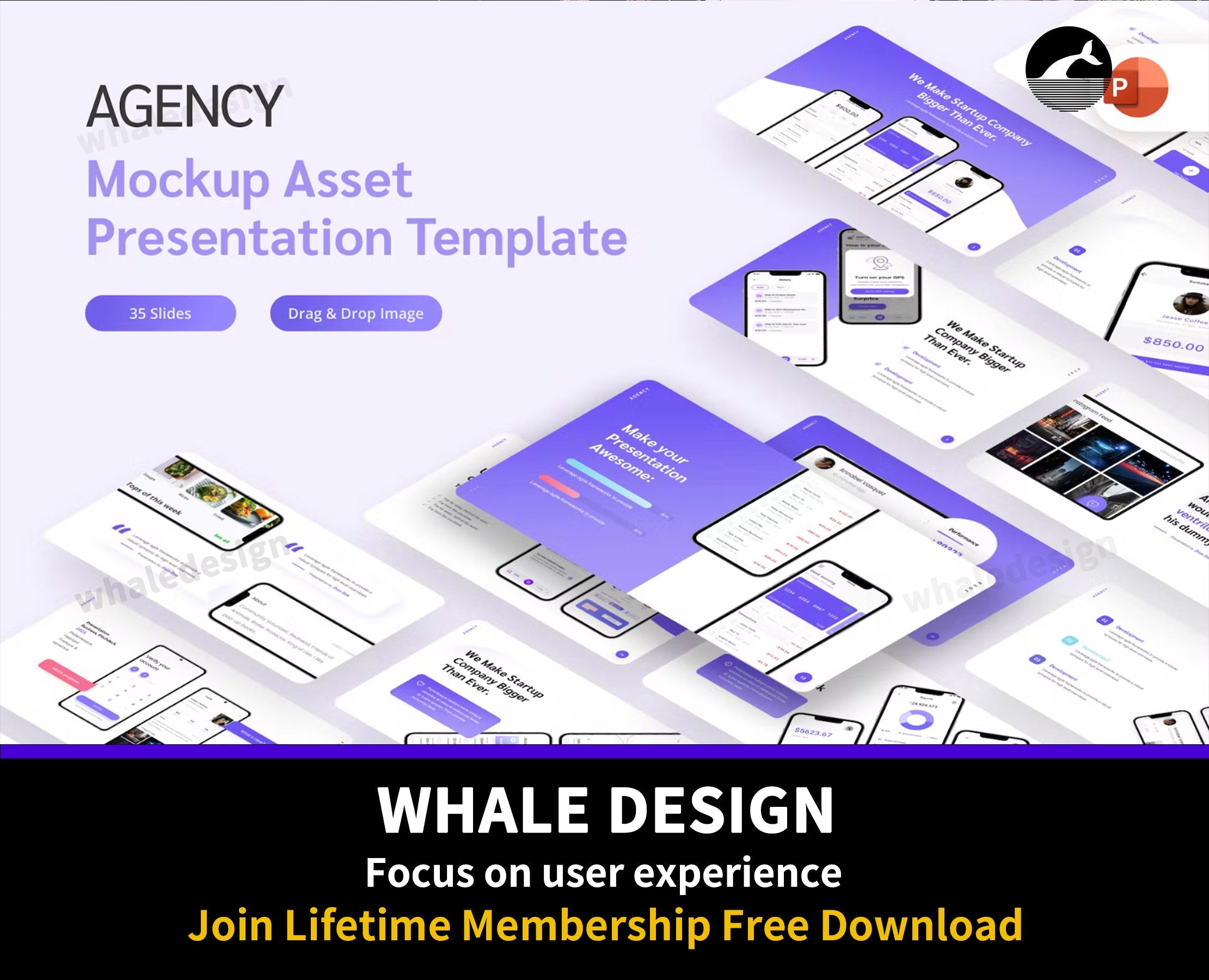 454Agency Mockup Asset PowerPoint Template - whaledesign