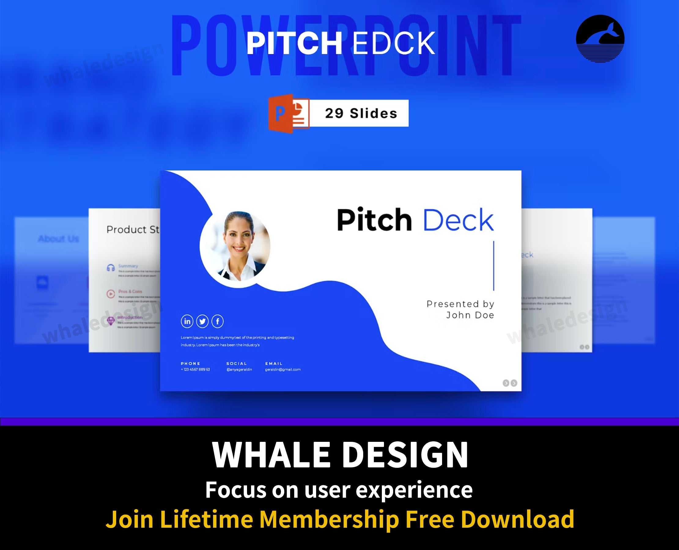 471Pitch Deck PowerPoint Template - whaledesign