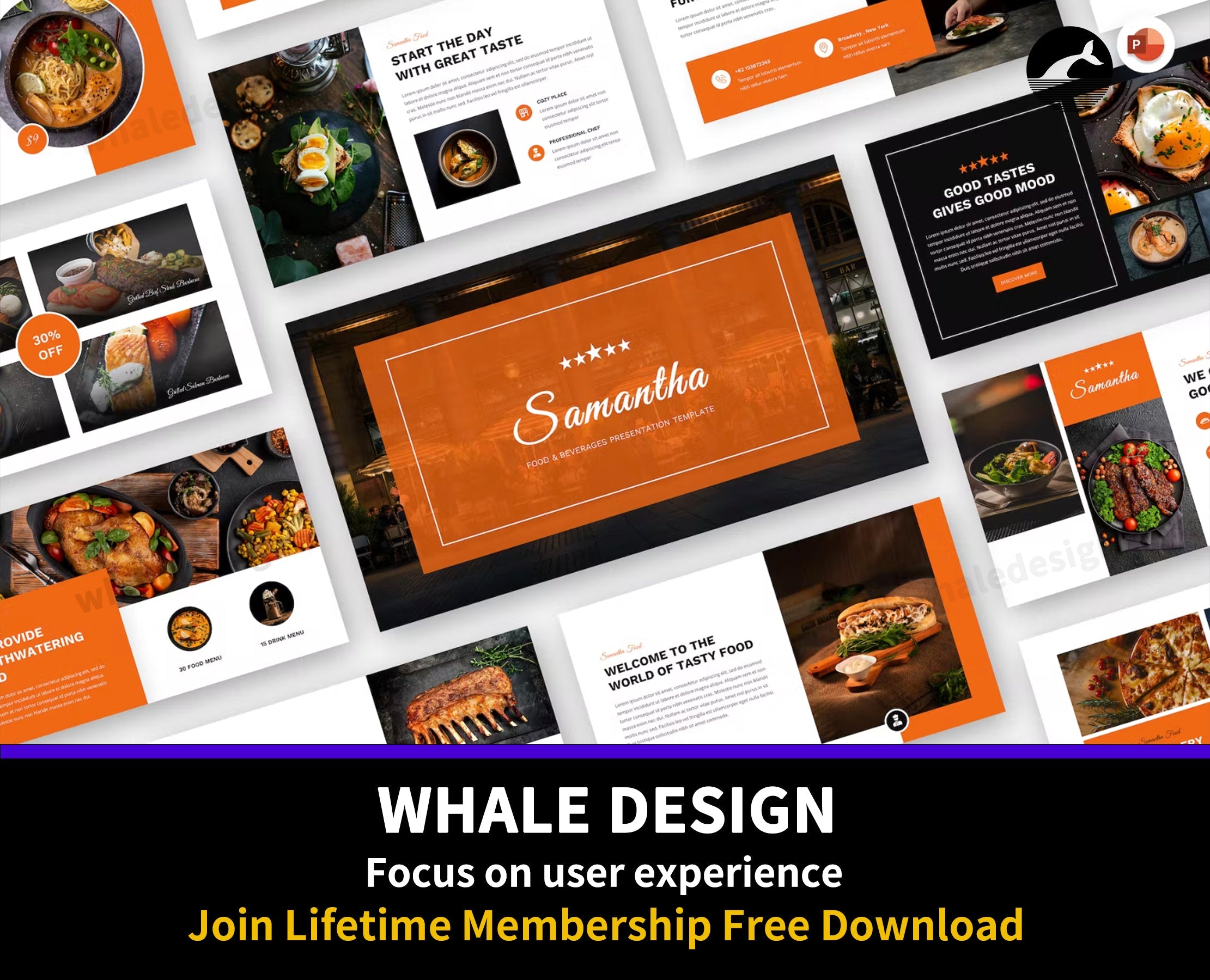 486Food & Beverages Powerpoint Template - whaledesign