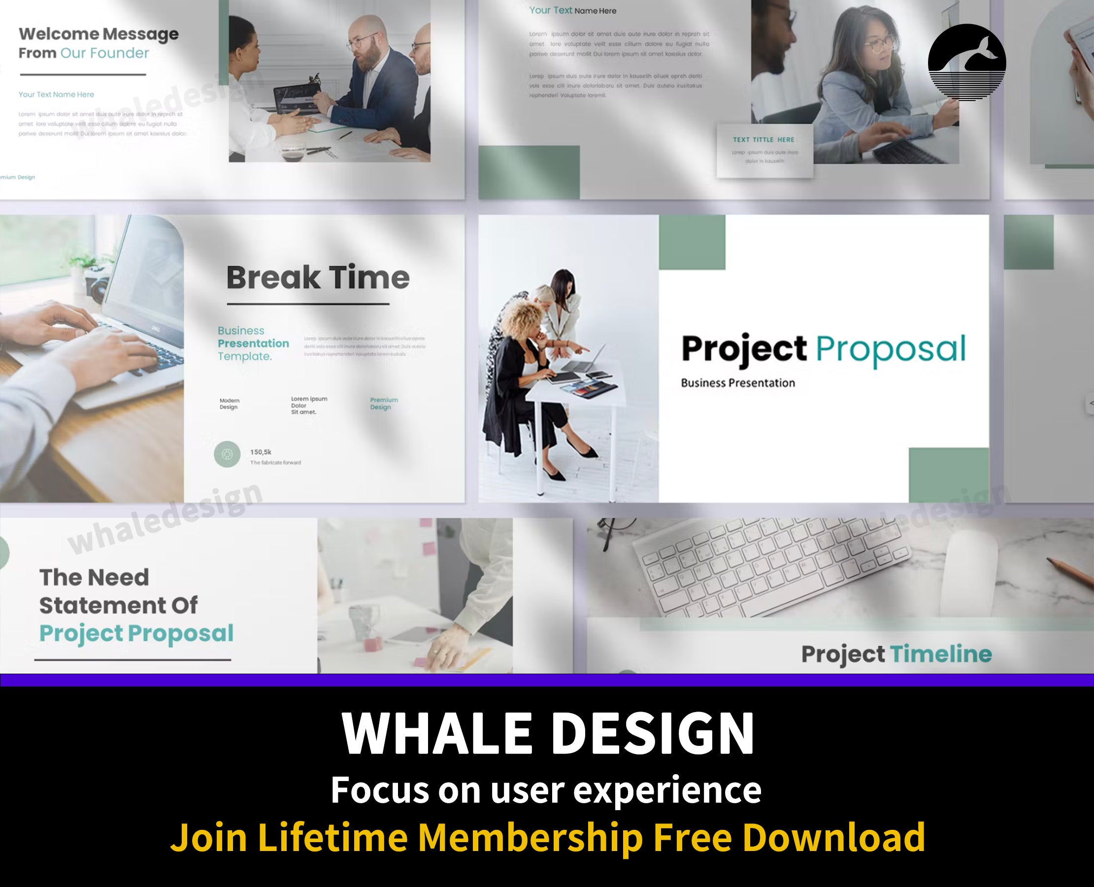 500Project Proposal Business Presentation PowerPoint - whaledesign