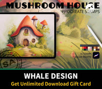 505 Mushroom House Procreate Stamps - whaledesign