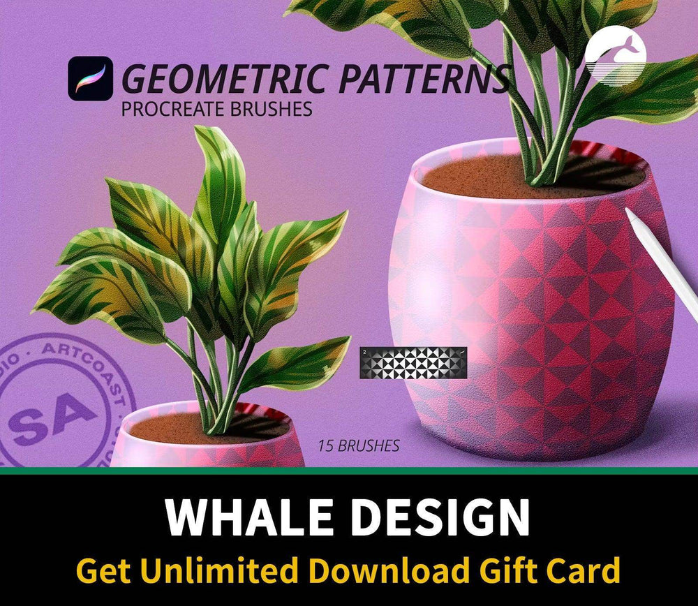 506 Geometric Patterns for Procreate - whaledesign