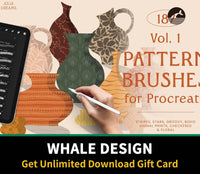 510 Pattern Brushes for Procreate Vol 1 - whaledesign