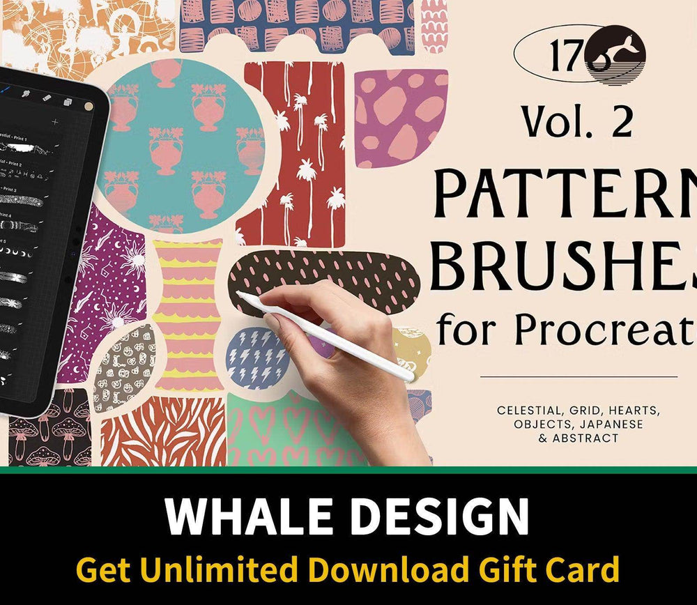 511 Pattern Brushes for Procreate Vol 2 - whaledesign