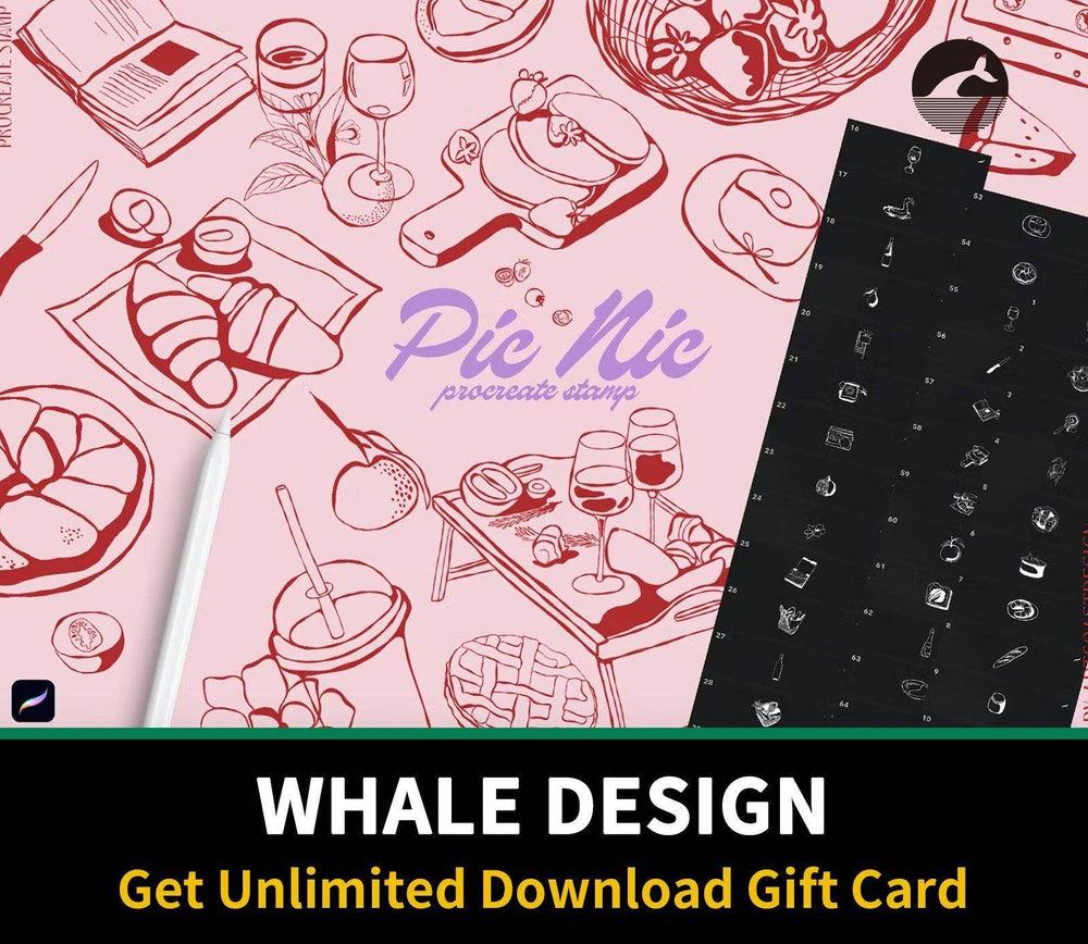 512 Procreate Picnic Stamps - whaledesign
