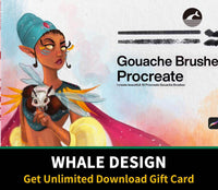 513 10 Gouache Brushes Procreate - whaledesign