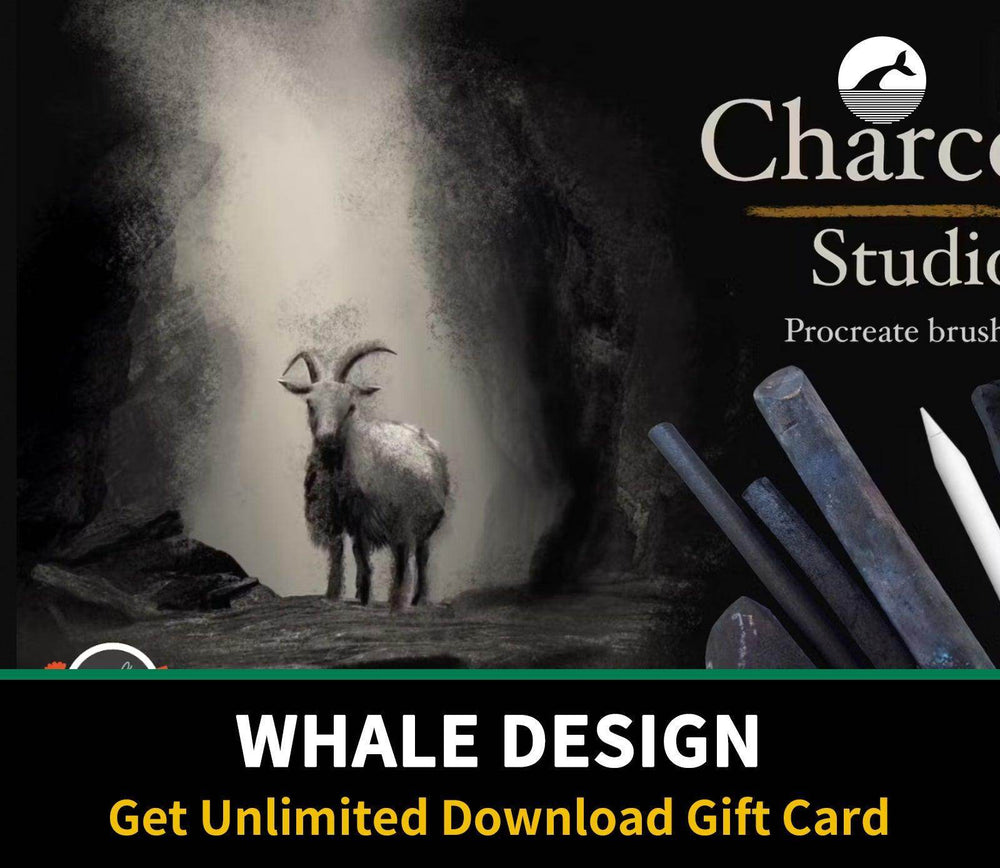 514 Charcoal Studio Procreate Brushes - whaledesign