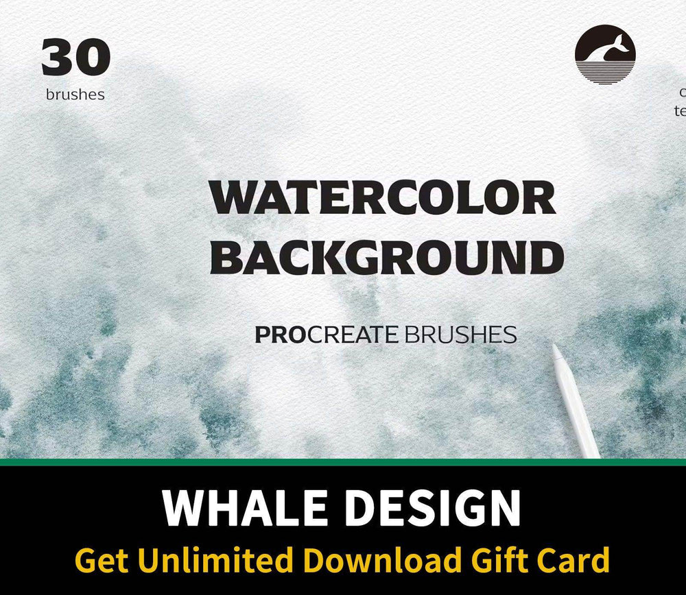 516 Procreate Watercolour Brushes - whaledesign