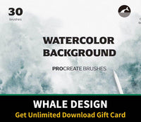 516 Procreate Watercolour Brushes - whaledesign
