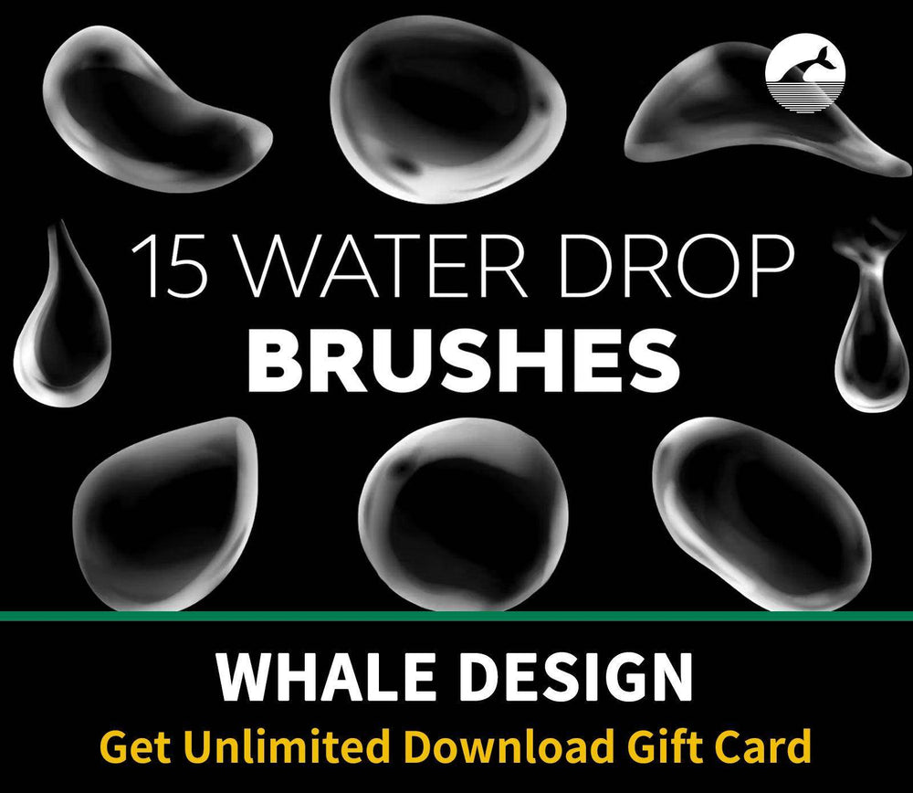 520 Water Drop Brushes - whaledesign