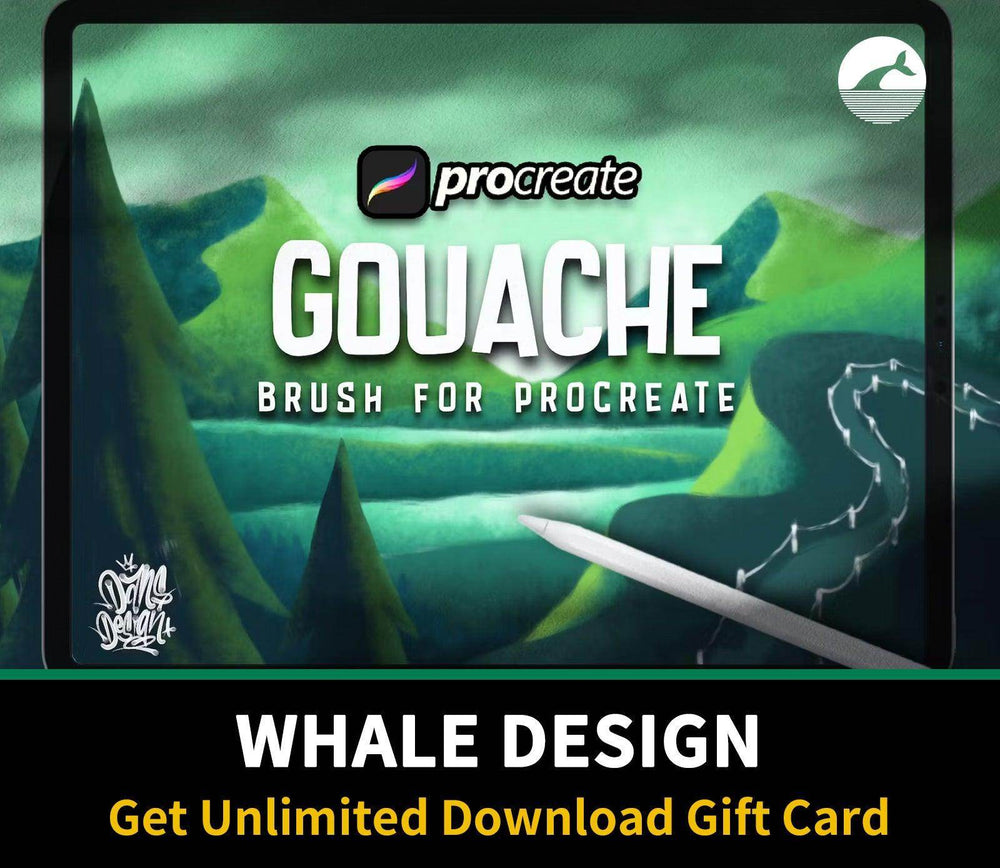 530 Dansdesign Gouache Procreate Brush - whaledesign