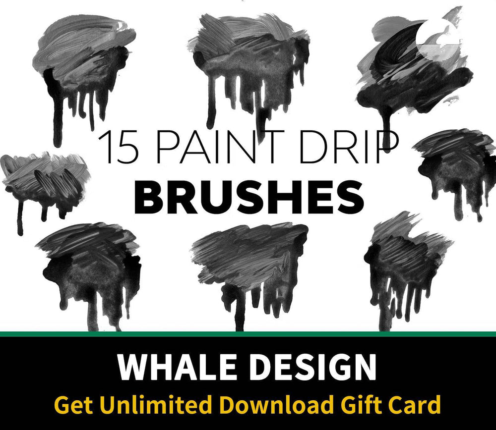 534 Paint Drip Brushes - whaledesign