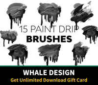 534 Paint Drip Brushes - whaledesign