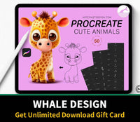 542Procreate Cute Animals Grids - whaledesign