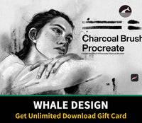 546 10 Charcoal Brushes Procreate - whaledesign