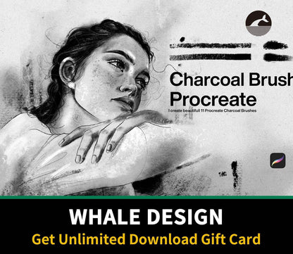 546 10 Charcoal Brushes Procreate - whaledesign