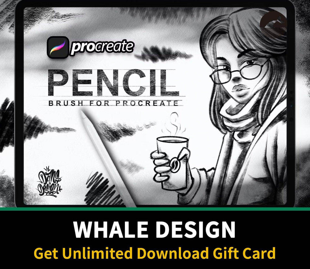 549 design Pencil Brush Procreate - whaledesign