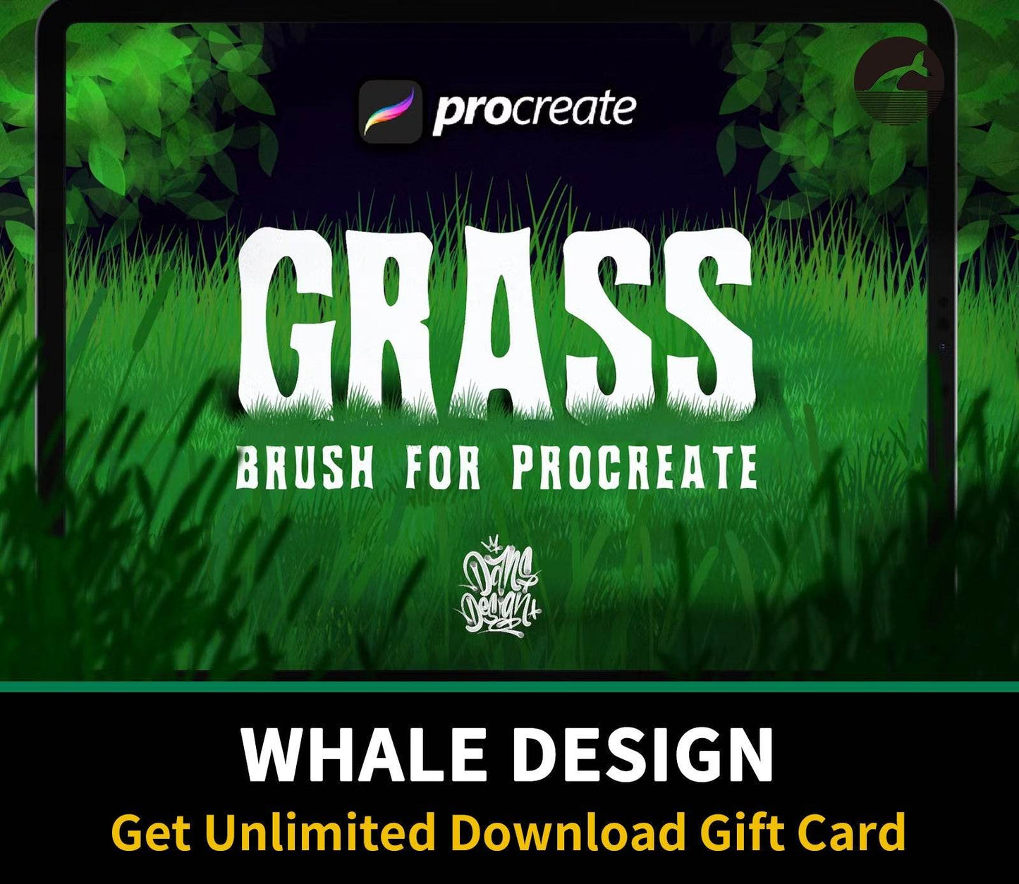 553 design Grass Brush Procreate4 - whaledesign